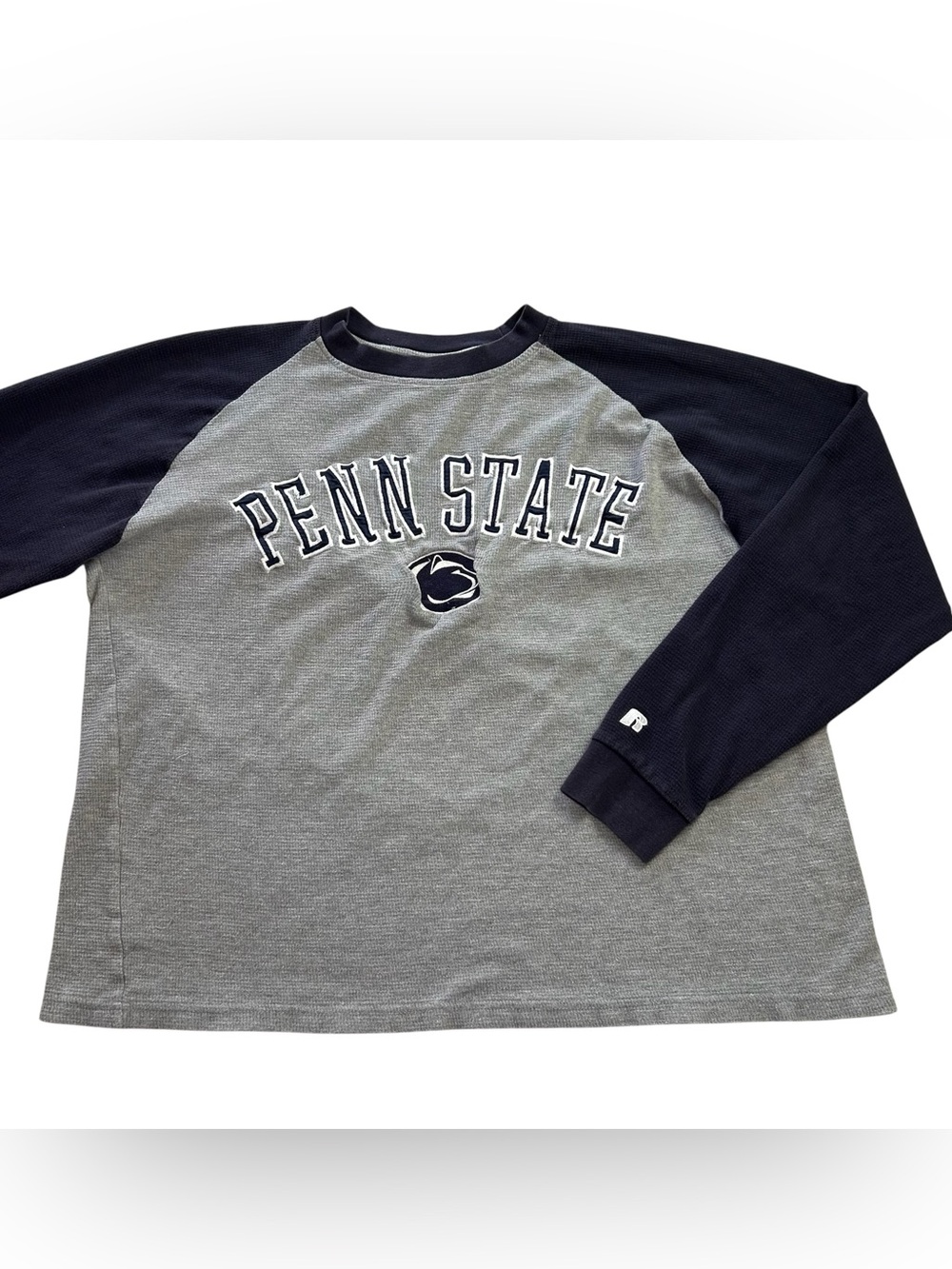 VTG Russell Athletic Penn State Nittany Lions Waffle Knit Thermal Shirt Mens 2XL